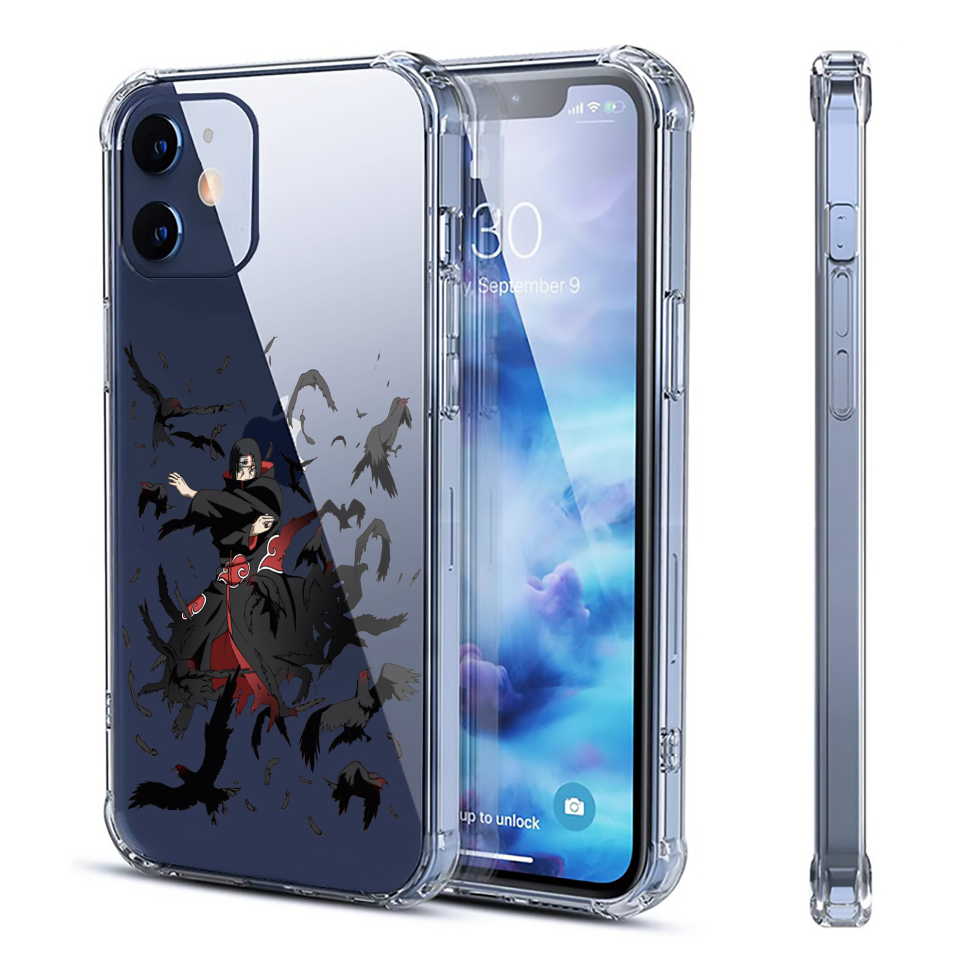 （画像用） NARUTO -ナルト- うちは イタチ Uchiha Itachi 【iPhone 12シリーズ対応】透明スマホケース（クリアソフトケース）